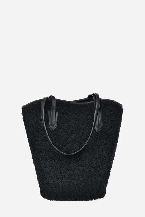 Torebka Shopperka Z Futerkiem Typu Baranek Big Star OO574147 Czarna