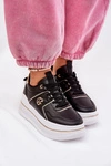 Damskie Buty Sportowe Na Platformie Czarne Caldeno