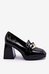 Czółenka Na Masywnym Obcasie Czarne Nataly