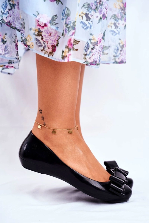 Damskie Baleriny Pachnące Gumowe ZAXY Czarne FF285057