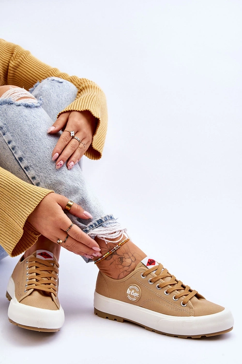 Niskie Damskie Trampki Na Platformie Lee Cooper LCW-23-44-1655L Beżowe