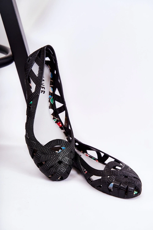 Damskie Gumowe Baleriny Czarne Indila