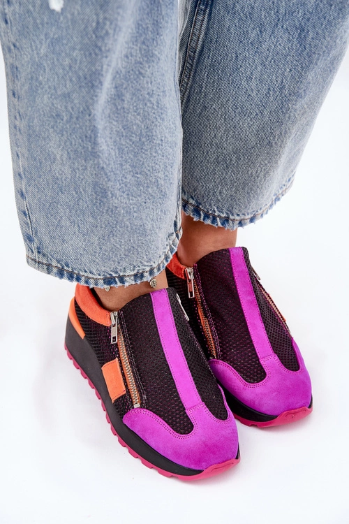 Skórzane Sneakersy Na Koturnie Maciejka 06853-15 Czarne