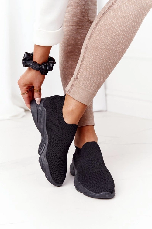 Damskie Sportowe Buty Slip-on Czarne Yoga Class