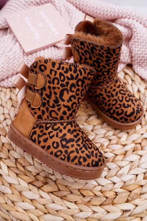 Dziecięce Botki Śniegowce Z Futerkiem Leopard Fiona