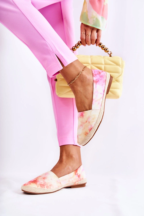 Damskie Espadryle Slip-On Różowo-Żółte Santana