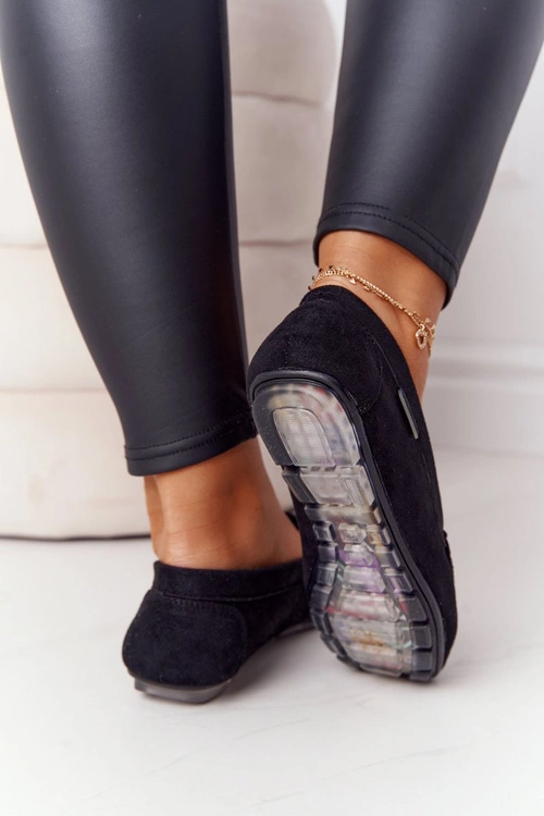 Damskie Zamszowe Mokasyny Czarne San Marino