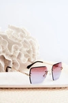 Damskie Okulary Przeciwsłoneczne Z Cieniowanymi Szkiełkami UV400 Złoto-Różowe