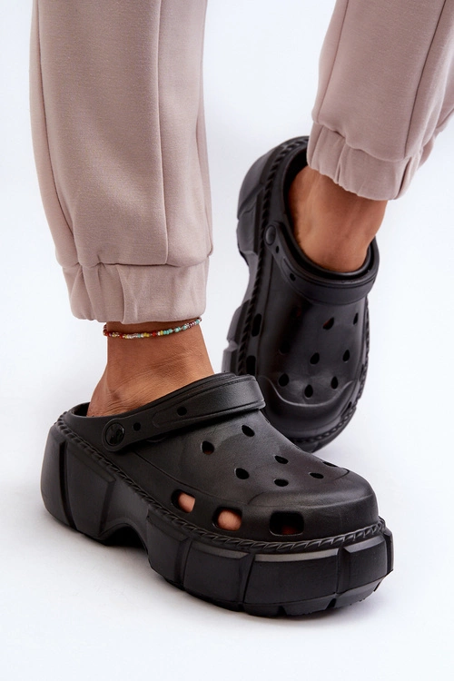 Klapki Damskie Piankowe Na Masywnej Podeszwie Czarne Witima