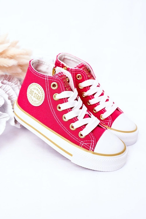 Dziecięce Wysokie Trampki Z Suwakiem BIG STAR HH374137 Różowe