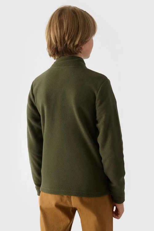Chłopięcy Polar Ze Stójką 4F 4FJWMM00TFLEM245-43S Khaki