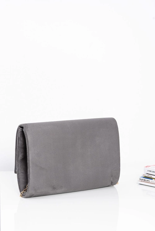 Modna Zamszowa Damska Kopertówka Na Złotym Łańcuszku