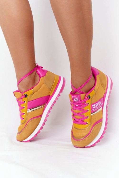 Damskie Sportowe Buty Memory Foam Big Star HH274273 Żółte