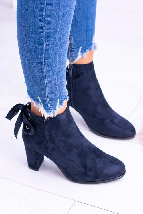 Sergio Leone Granatowe Botki Na Słupku Zamsz Symfonia