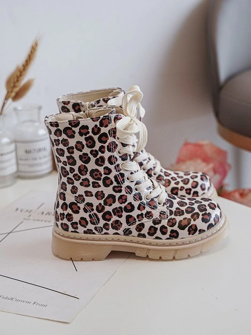 Ocieplane Botki Dziecięce Na Suwak Beżowo-Brązowe Dolida