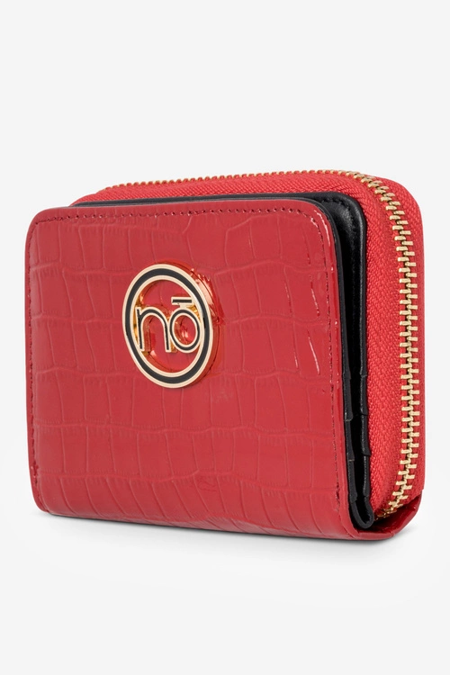 Damski Portfel Ze Skóry Naturalnej Zwierzęcy Wzór Mały Nobo NPUR-LR0020-C005 Czerwony