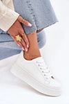 Sneakersy Damskie Na Platformie Białe Sallira