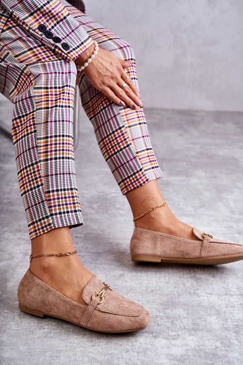 Zamszowe Klasyczne Mokasyny Ciemnobeżowe Roddie