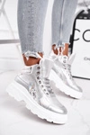 Sportowe Damskie Buty Ocieplane Srebrne Davan