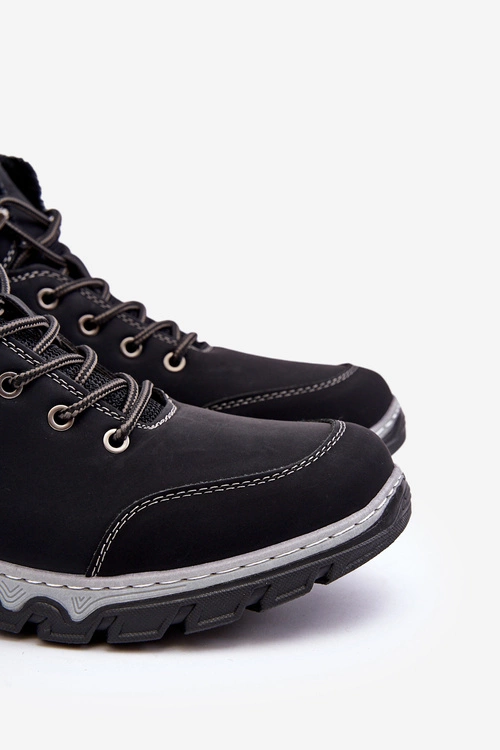 Trapery Buty Trekkingowe Męskie Ocieplane Czarne Raisah 19455