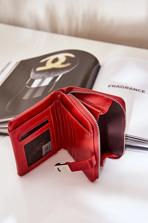 Lakierowany Damski Portfel Portmonetka Czerwony Yathika