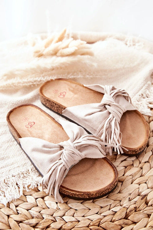 Klapki Na Korkowej Podeszwie Beżowe Taryne