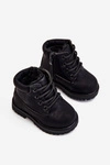 Dziecięce Ocieplane Czarne Trapery Botki Dexter