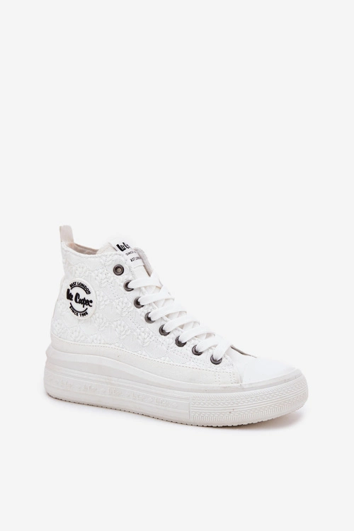 Trampki Damskie Na Platformie Lee Cooper LCW-25-44-3209L Biale