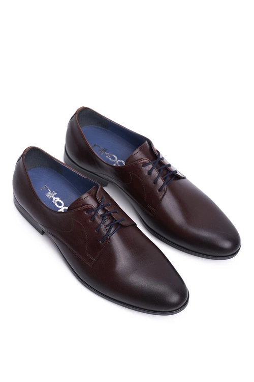 Półbuty Męskie Casual Skórzane Nikopol Brązowe 1735