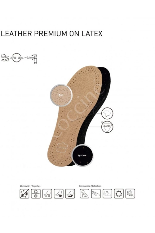 Coccine Dziecięce Wkładki Skórzane Na Lateksie Do Wycinania 19-35