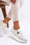 Damskie Sneakersy Na Platformie Białe Chana