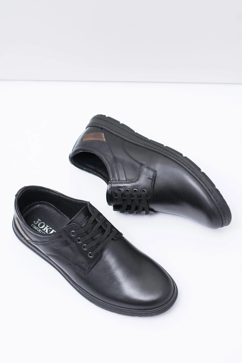 Czarne Męskie Półbuty Casual Manifesto