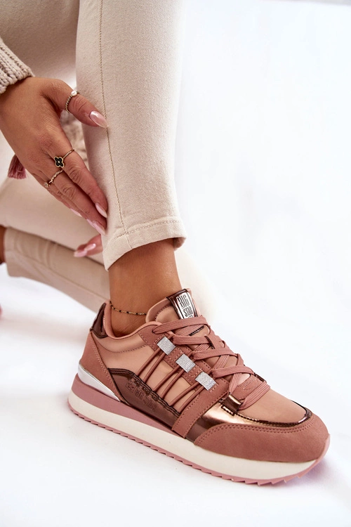 Damskie Modne Buty Sportowe Big Star KK274111 Różowe