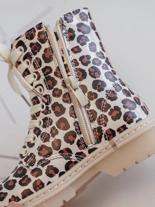 Ocieplane Botki Dziecięce Na Suwak Beżowo-Brązowe Dolida