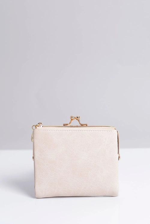 Mała Damska Beżowa Portmonetka