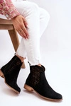Zamszowe Botki Nicole 2791/028 Czarne