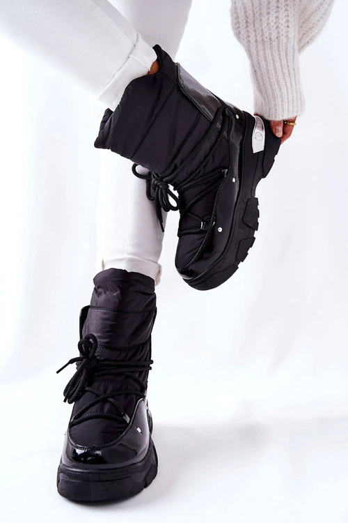 Śniegowce Ocieplane Futerkiem Czarne Holys