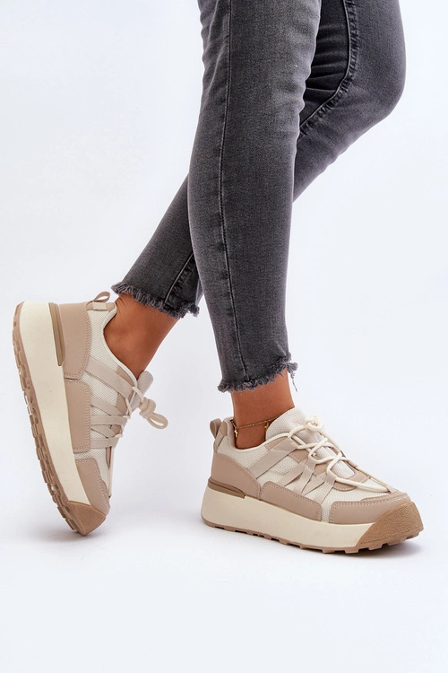 Damskie Buty Sportowe Sneakersy Beżowe Phyrena
