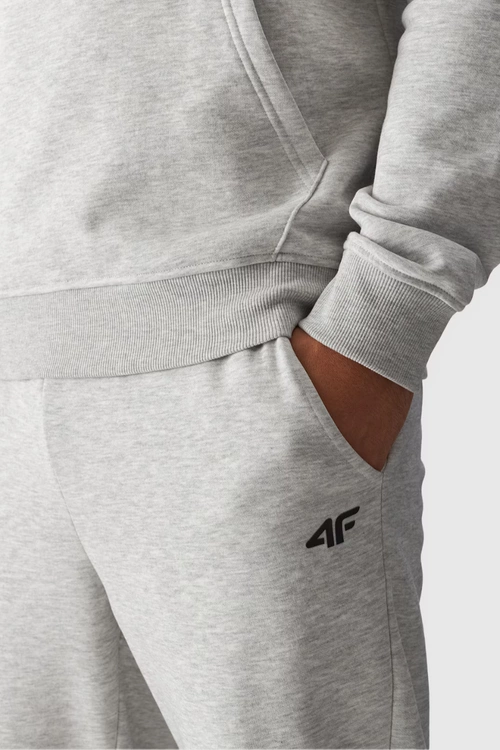 Męskie Spodnie Dresowe Joggery 4FWMM00TTROM0942-27M Szary Melanż