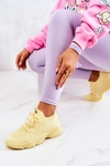 Sportowe Buty Sneakersy Materiałowe Żółte Nolene