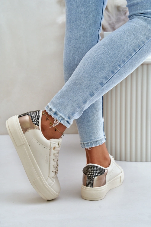 Ocieplane Trampki Damskie Na Platformie Big Star OO274A454 Beżowe