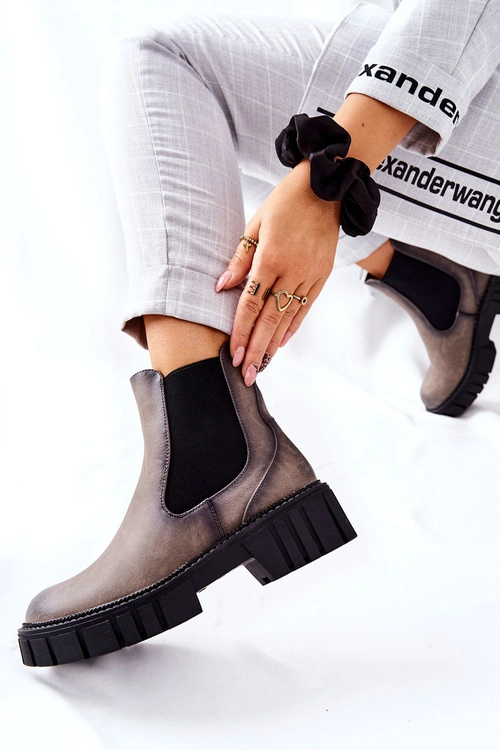 Botki Workery Trapery Ocieplane Sergio Leone TR761 Szare