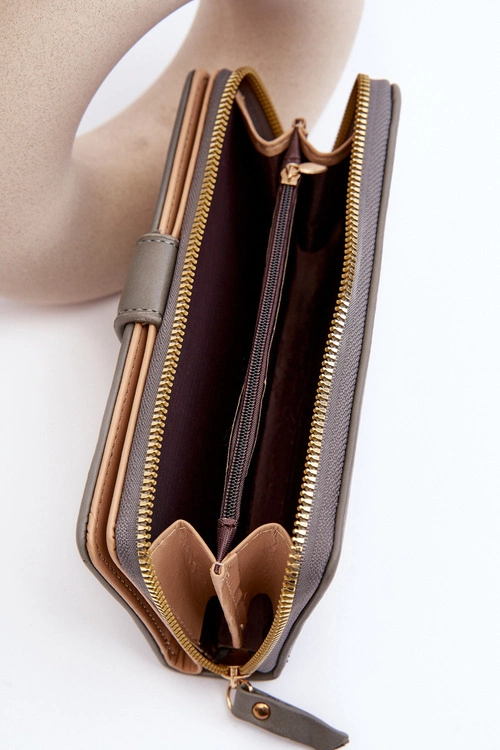 Duży Portfel Damski Szary Sopheia