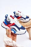 Dziecięce Sportowe Buty Na Rzep Big Star JJ374259 Biało-Granatowe