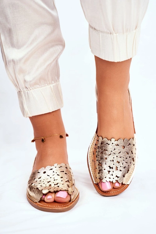 Sandały Damskie Wsuwane Złote I Like Summer