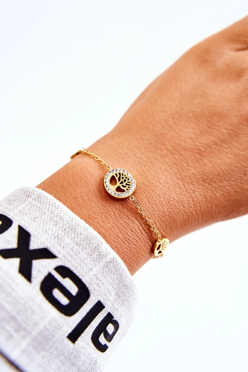 Damska Bransoletka Celebrytka Trzy Drzewa Życia Złota