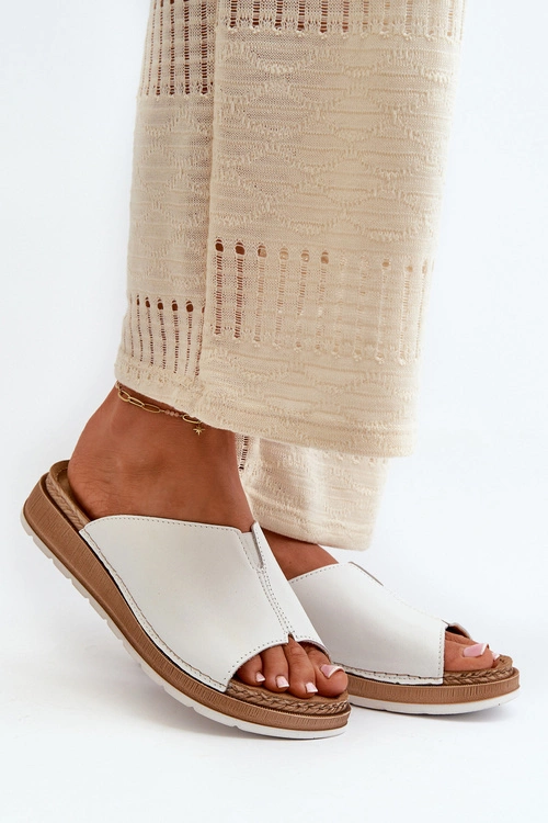 Wygodne Klapki Damskie Z Eko Skóry Inblu GS0003I1 Białe