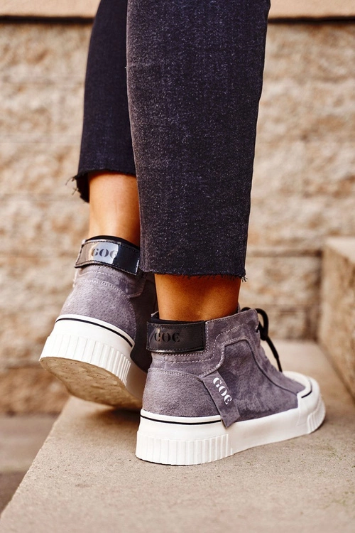 Damskie Sportowe Skórzane Obuwie GOE Szare GG2N3079