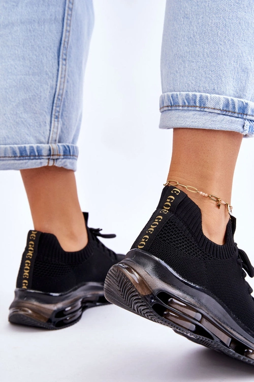 Damskie Wsuwane Skarpetkowe Buty GOE JJ2N4080 Czarne