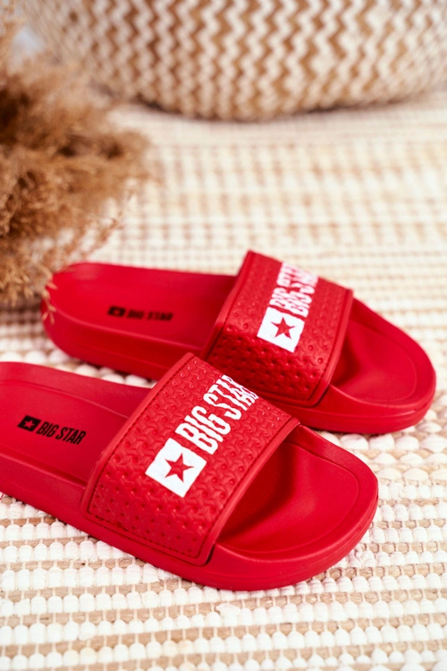 Klapki Dziecięce Big Star Czerwone Pikowane GG374801